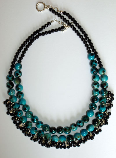 blue beaded necklace