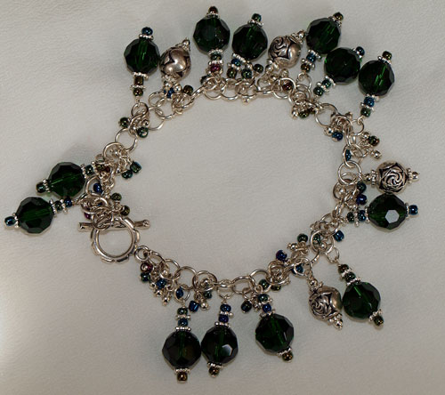 emerald shade charm bracelet